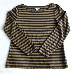 Women's Brooks Brothers Red Fleece Navy and Green Striped Top Size Medium